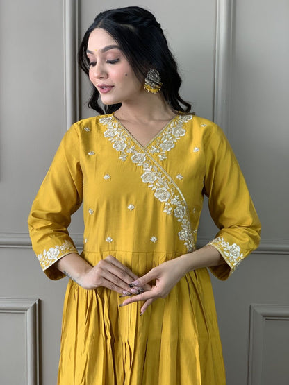 Yellow Kurta Suit Sets for Women by Ruvi Online