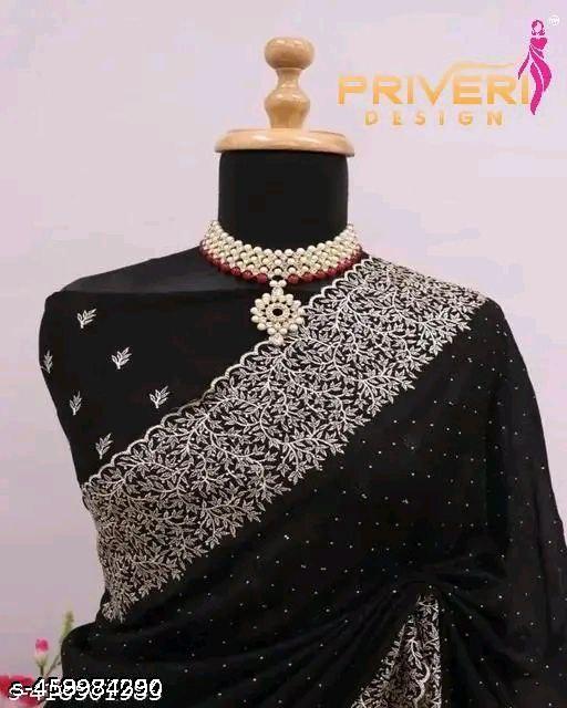 Vichitra Silk With Zari Embroidery Work Saree