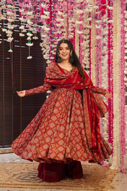 Beautiful Red Bandhni Kurti